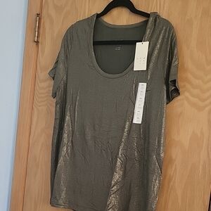 a new day Metallic Olive Short Sleeve Tee